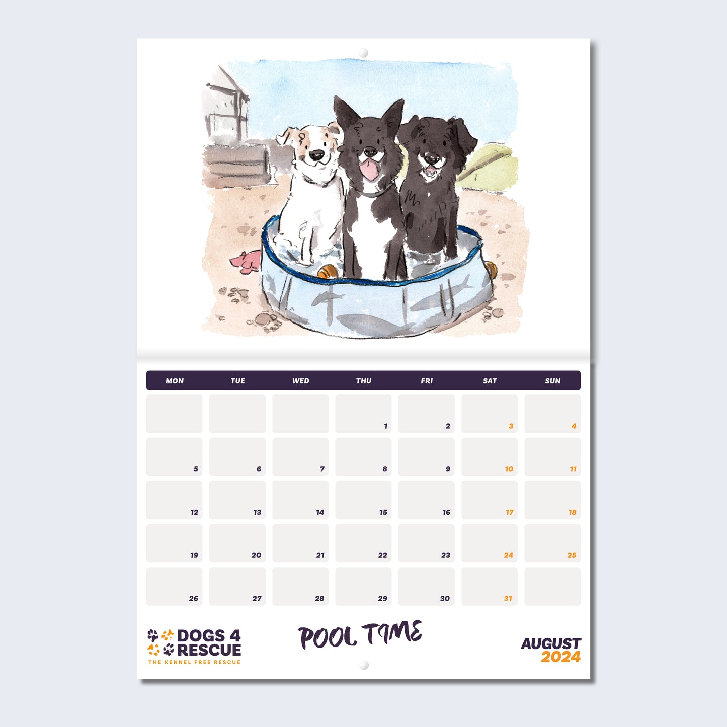Dogs 4 Rescue 2024 Wall Calendar